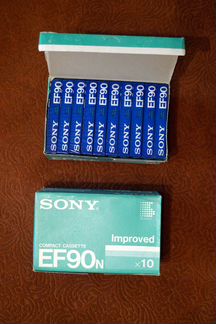 Блок новых, запечатанных аудиокассет sony-EF-90