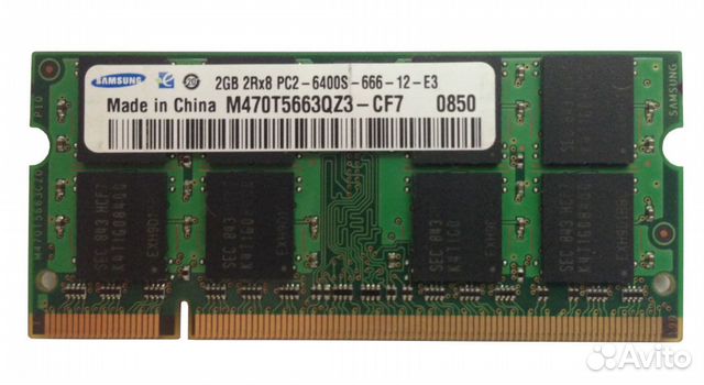 Samsung 2GB PC2-6400 2Rx8 SO-dimm DDR2 800MHz