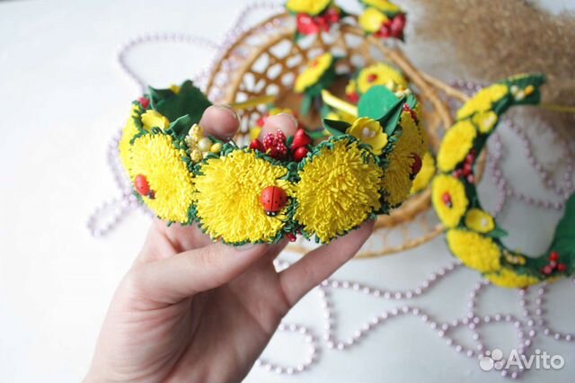 Ободок, бантики ручной работы