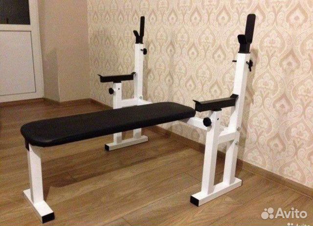 Скамья для жима лежа со стойками Белая