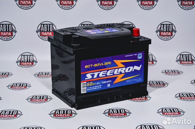 Автомобильный аккумулятор Steelron 60Ач
