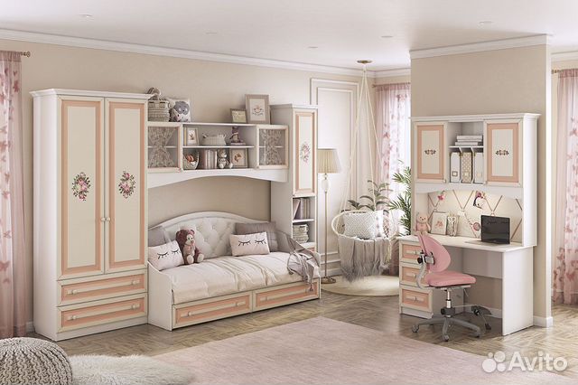 Гарнитур мебели Алиса в детскую девочки