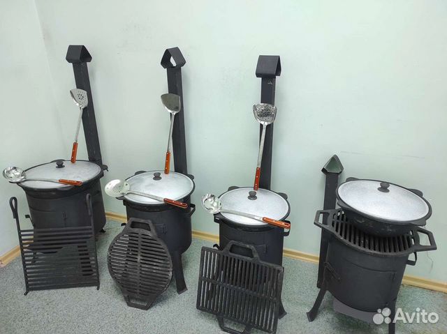 Казан чугунный 10 литров + печь с трубой