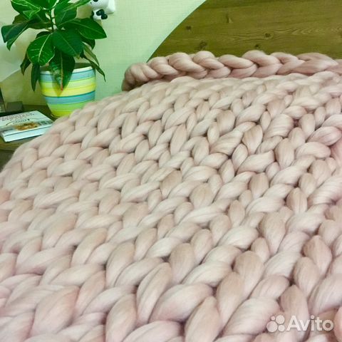 Плед крупной вязки Плед крупной вязки