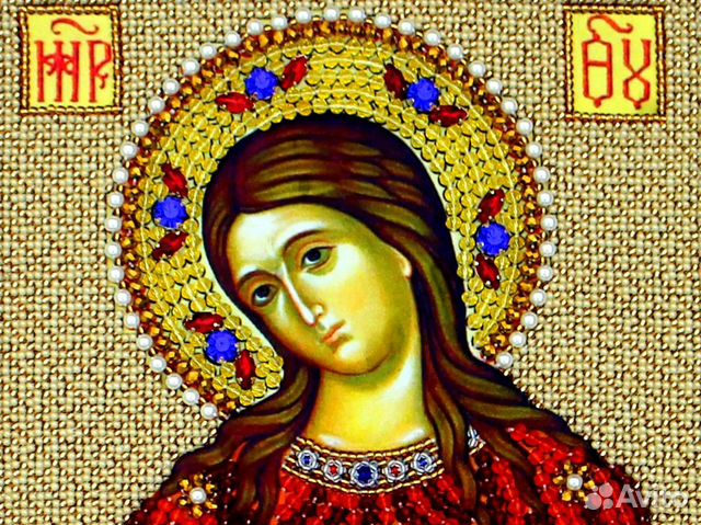 Икона вышитая: Божия Матерь Икона вышитая: Божия Матерь