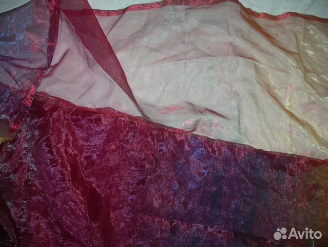 Бордовая штора и тюль из органзы Бордовая штора и тюль из органзы