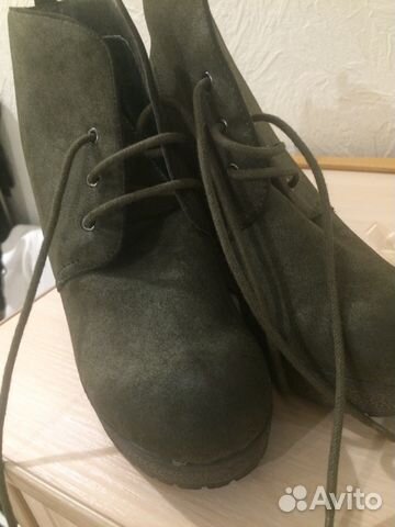 Ботинки женские темно зеленые