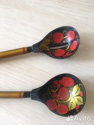 Ложки деревянные 2 шт. с хохломской росписью