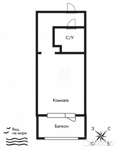

Квартира-студия, 36 м², 4 кровати