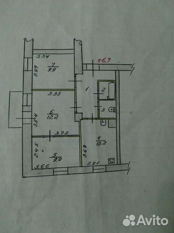 3-к квартира, 52 м², 2/2 эт.