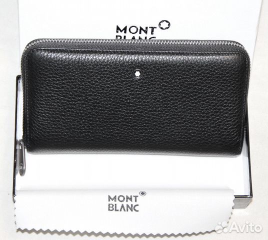 Мужской кожаный клатч портмоне Montblanc black 1x Мужской кожаный клатч портмоне Montblanc black 1x