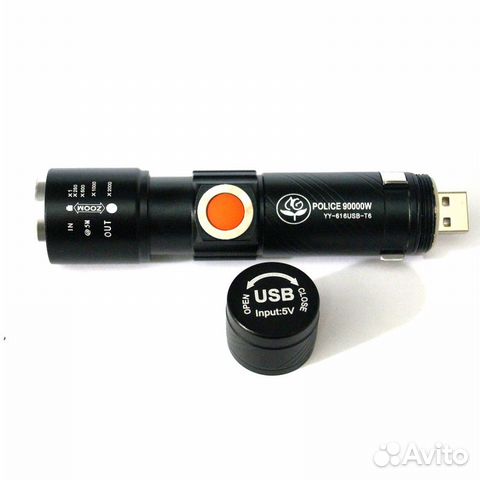 Ручной аккумуляторный фонарь USB-T6