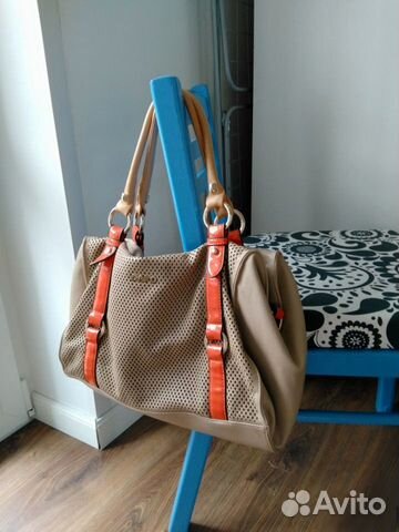 Женская сумка на плечо бежевая