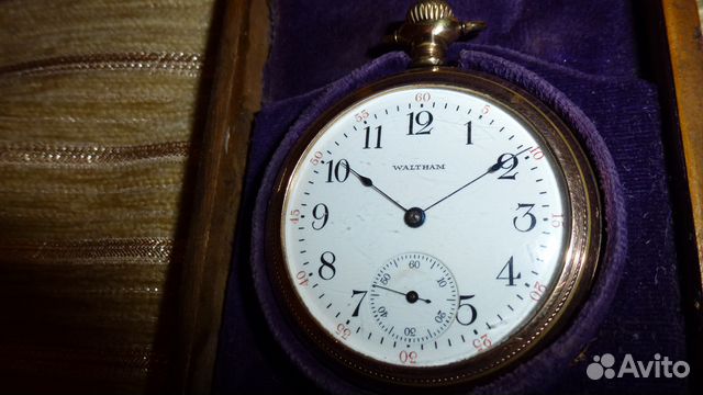 Золотые карманные часы Waltham (USA)