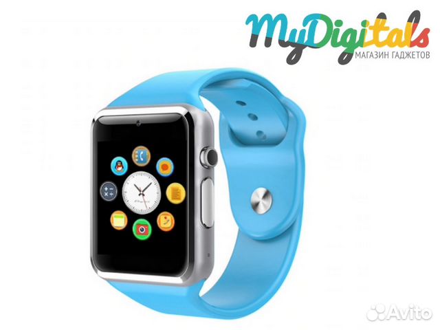Умные часы телефон Smart Watch A1 Голубые