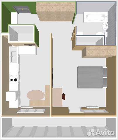 1-к квартира, 50 м², 16/17 эт. 1-к квартира, 50 м², 16/17 эт.