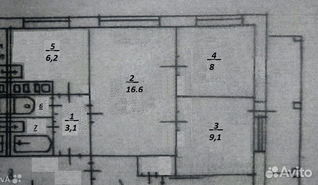 3-к квартира, 51 м², 4/9 эт.