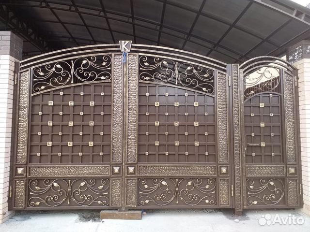 Откатные, Кованые Ворота В-103