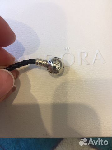 Браслет Pandora кожа и серебро