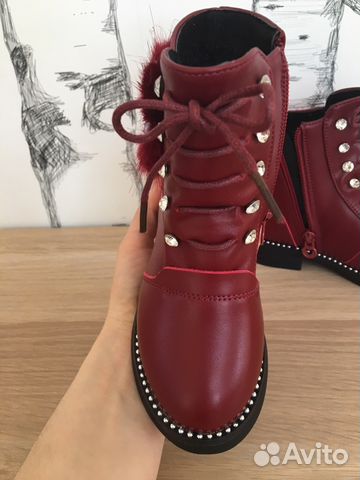 Новые кожаные сапоги стелька 16,5