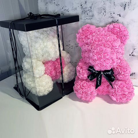 Мишки из роз 25 и 40 см