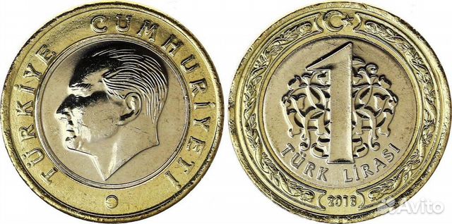 Монета Турции 1лира 2018