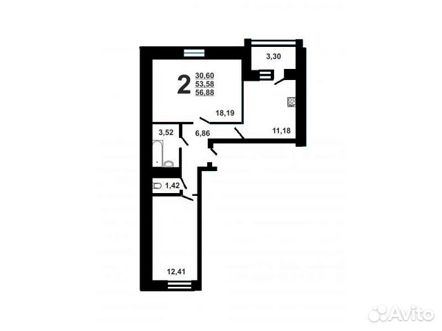 2-к квартира, 57 м², 5/10 эт. 2-к квартира, 57 м², 5/10 эт.
