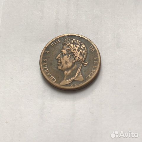Монета Франции (колонии) 5 сантимов, 1826 год, бро