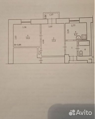2-к квартира, 37.1 м², 3/3 эт.