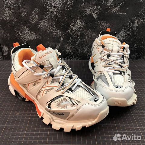 balenciaga track trainers white orange