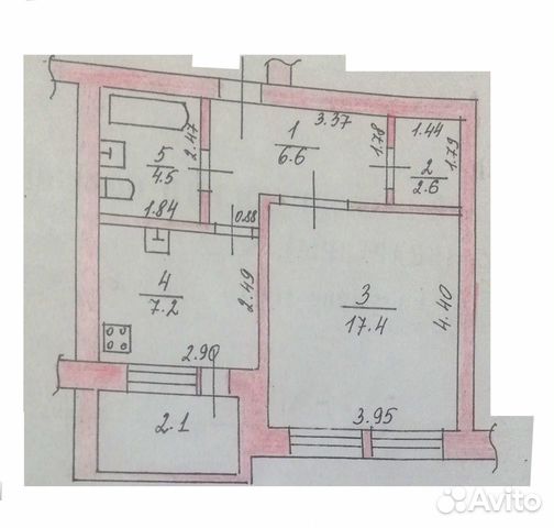1-к квартира, 40.4 м², 5/5 эт.