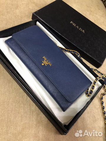 Кошелек женский Prada из сафьяновой кожи новый ори Кошелек женский Prada из сафьяновой кожи новый ори