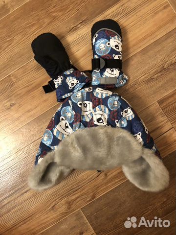 Зимняя шапка и варежки