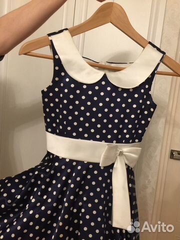 Платье-пачка в горох с бантом Платье-пачка в горох с бантом