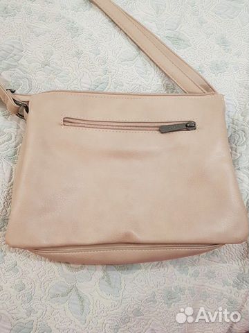 Сумка розово-бежевая наплечная