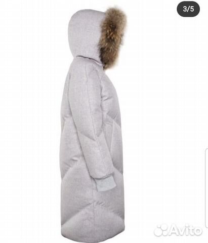 Пуховик новый зимний 44-46 светло-серый Пуховик новый зимний 44-46 светло-серый