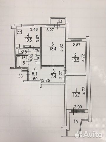 Комната 74.8 м² в 3-к, 9/17 эт.