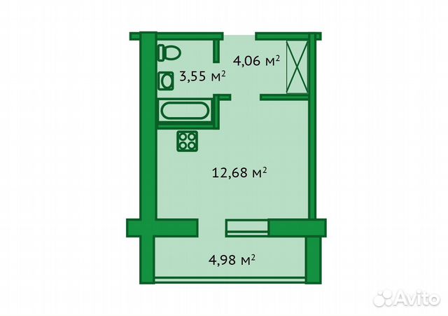Студия, 25.3 м², 8/10 эт. Студия, 25.3 м², 8/10 эт.