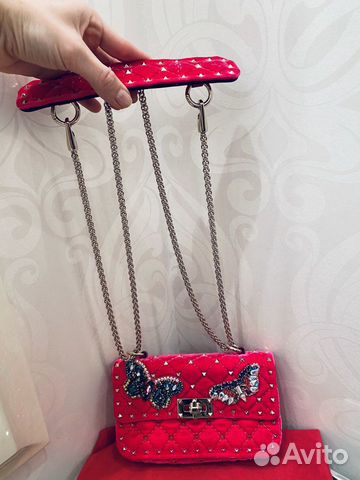 Сумка valentino Rockstud Spike Новая бархатная Сумка valentino Rockstud Spike Новая бархатная