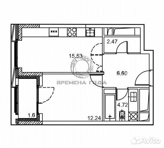 1-к квартира, 43.5 м², 4/20 эт.