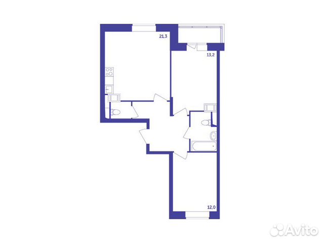 2-к квартира, 62.1 м², 12/12 эт. 2-к квартира, 62.1 м², 12/12 эт.