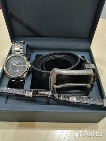 Подарочный набор Armani (часы, браслет, ремень)