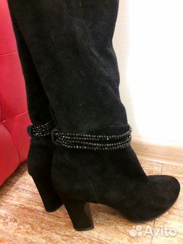 Сапоги демисезонные, нат.замша, р.40 Сапоги демисезонные, нат.замша, р.40