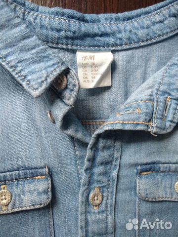 Джинсовая рубашка H&M 98р Джинсовая рубашка H&M 98р