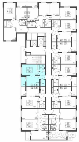 1-к квартира, 35.7 м², 17/17 эт.