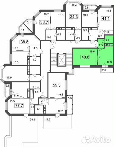 1-к квартира, 38.2 м², 7/7 эт.