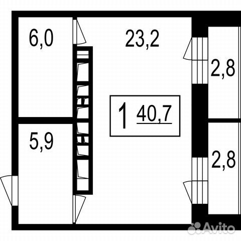 1-к квартира, 35.1 м², 7/7 эт.