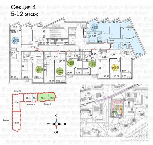 3-к квартира, 89 м², 8/19 эт.