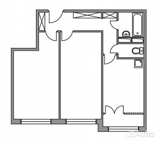 2-к квартира, 56.5 м², 3/8 эт.