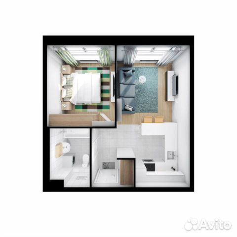 1-к квартира, 35.7 м², 14/25 эт. 1-к квартира, 35.7 м², 14/25 эт.